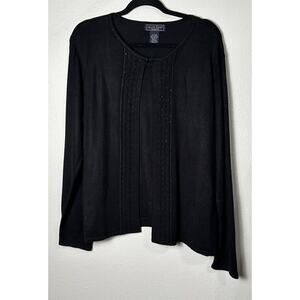 Laura Scott Women’s Black Single Layered Long Sleeve Beaded Sweater 16/18W